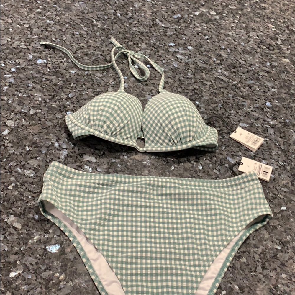 Shade & shore green push up high waist bikini